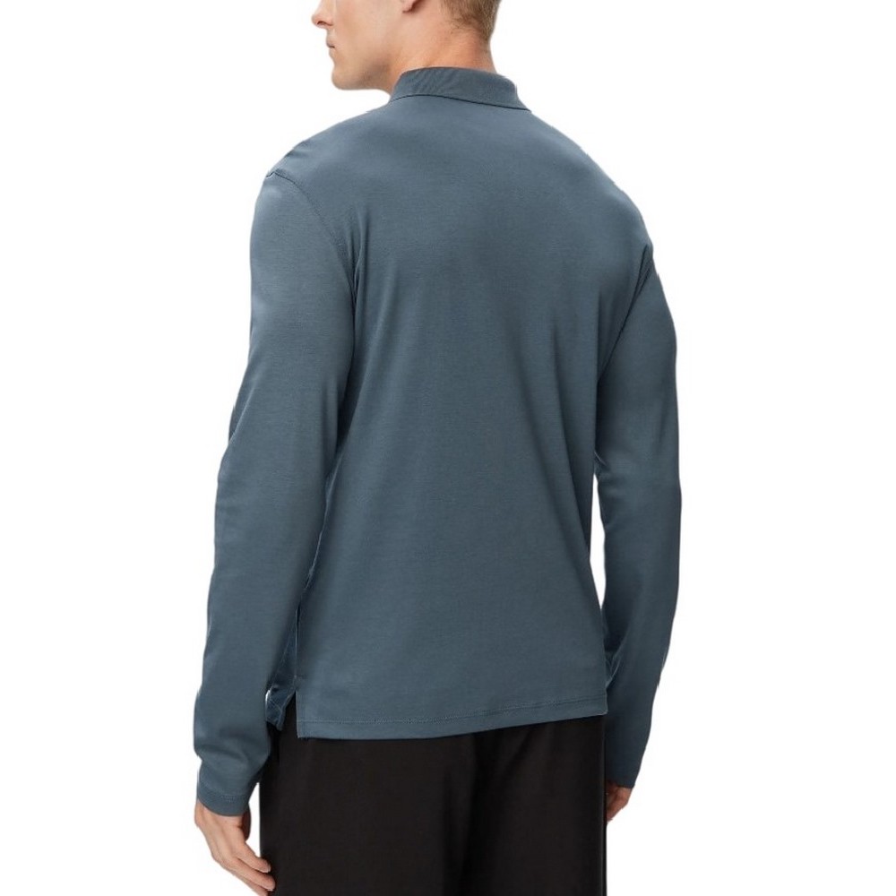 CALVIN KLEIN SLIM SUPIMA LOGO PATCH POLO T-SHIRT ΜΠΛΟΥΖΑ ΑΝΔΡΙΚΗ BLUE GREY