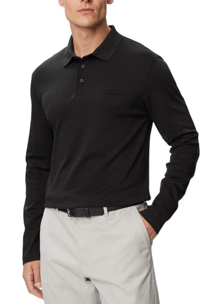 CALVIN KLEIN SLIM SUPIMA LOGO PATCH POLO T-SHIRT ΜΠΛΟΥΖΑ ΑΝΔΡΙΚΗ BLACK