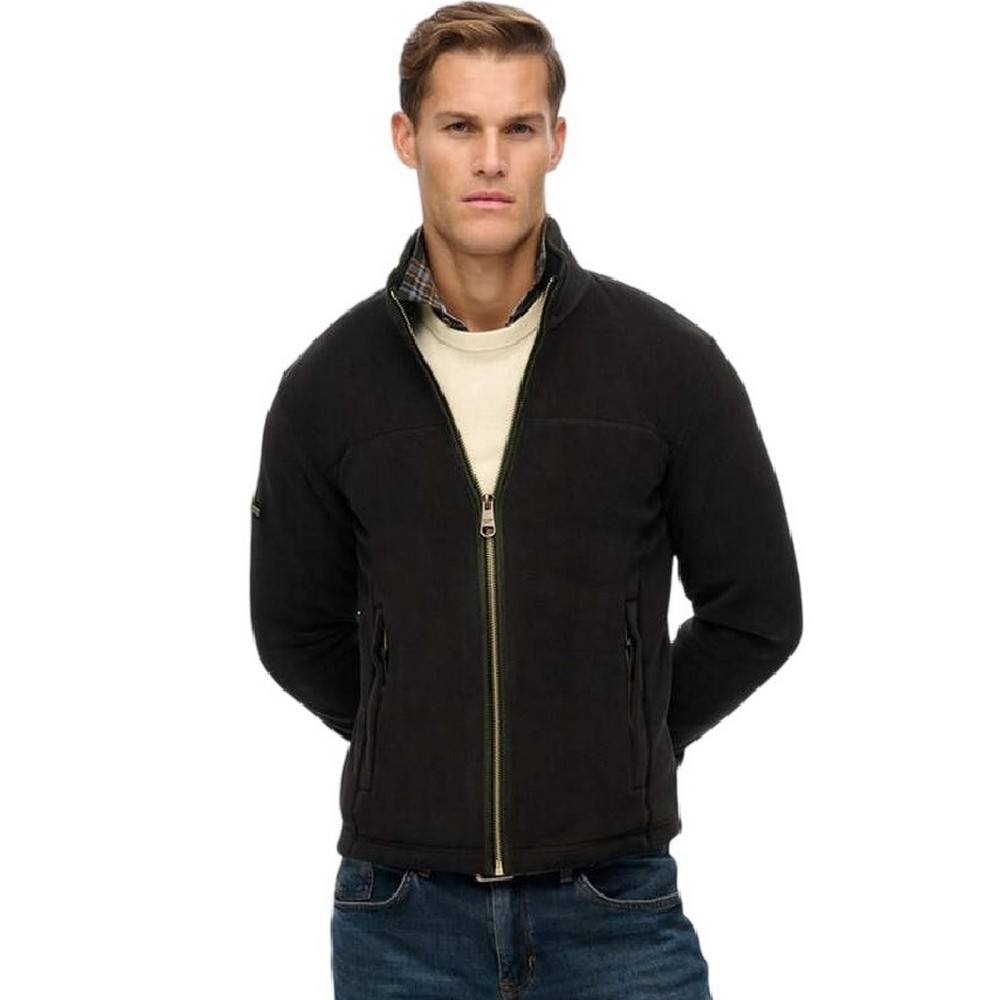 SUPERDRY D3 OVIN ESTATE FULL ZIP FLEECE ΖΑΚΕΤΑ ΑΝΔΡΙΚΗ BLACK