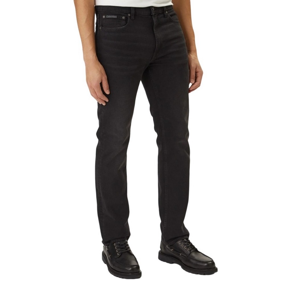 CALVIN KLEIN JEANS SLIM STRAIGHT WALL STREET BLACK ΤΖΙΝ ΠΑΝΤΕΛΟΝΙ ΑΝΔΡΙΚΟ BLACK DENIM