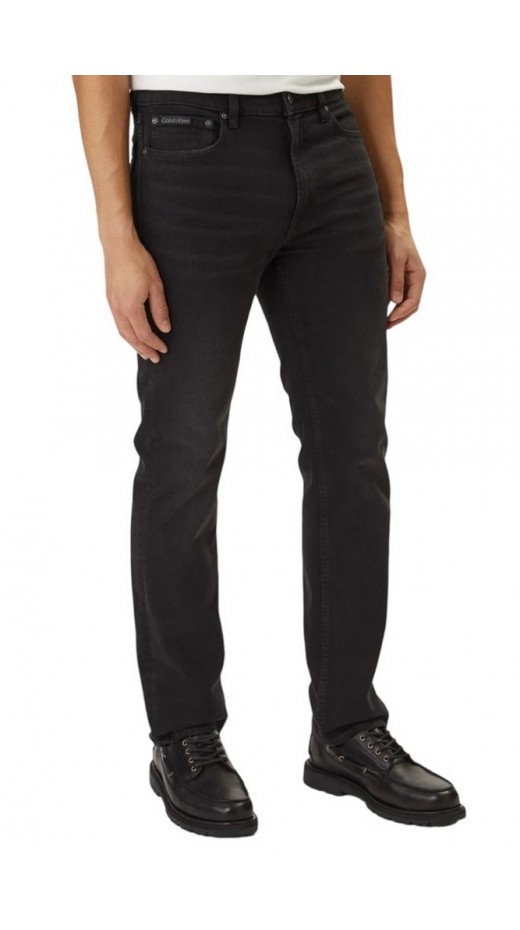 CALVIN KLEIN JEANS SLIM STRAIGHT WALL STREET BLACK ΤΖΙΝ ΠΑΝΤΕΛΟΝΙ ΑΝΔΡΙΚΟ BLACK DENIM