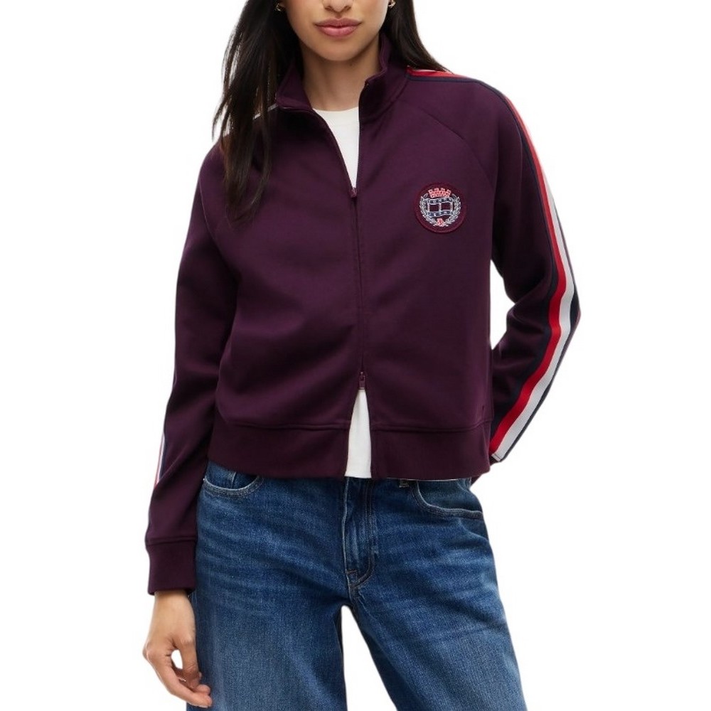 TOMMY JEANS TAPE TRACK JACKET ΖΑΚΕΤΑ ΦΟΥΤΕΡ ΓΥΝΑΙΚΕΙΑ BERRY