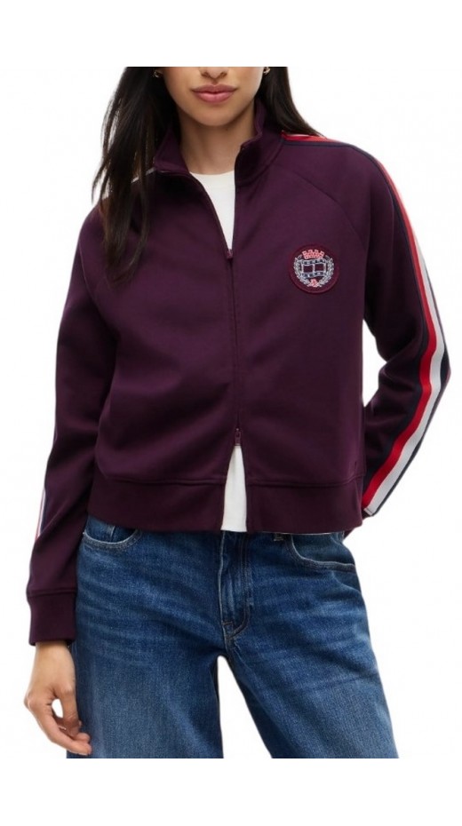 TOMMY JEANS TAPE TRACK JACKET ΖΑΚΕΤΑ ΦΟΥΤΕΡ ΓΥΝΑΙΚΕΙΑ BERRY