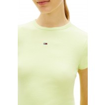 TOMMY JEANS MINI BODYCON RIB DRESS ΦΟΡΕΜΑ ΓΥΝΑΙΚΕΙΟ LIME