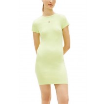 TOMMY JEANS MINI BODYCON RIB DRESS ΦΟΡΕΜΑ ΓΥΝΑΙΚΕΙΟ LIME