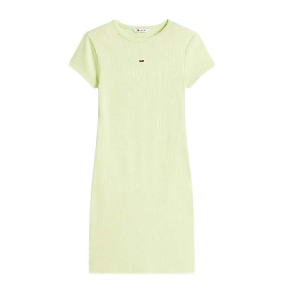 TOMMY JEANS MINI BODYCON RIB DRESS ΦΟΡΕΜΑ ΓΥΝΑΙΚΕΙΟ LIME