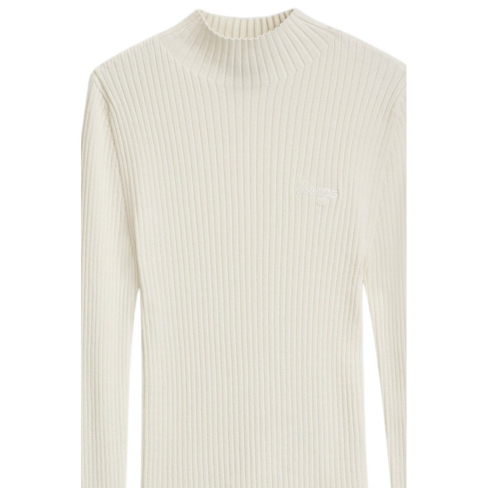 HUGO BOSS SWEATER SARMIA B ΜΠΛΟΥΖΑ ΠΛΕΚΤΗ ΓΥΝΑΙΚΕΙΑ OFF WHITE
