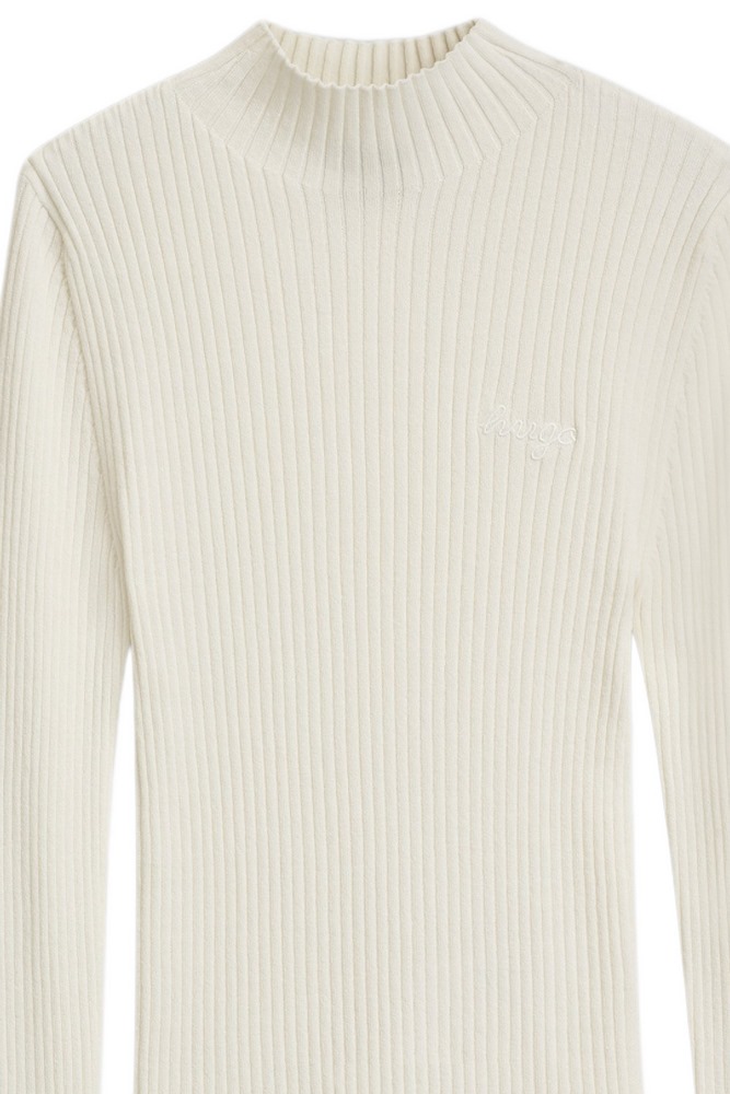HUGO BOSS SWEATER SARMIA B ΜΠΛΟΥΖΑ ΠΛΕΚΤΗ ΓΥΝΑΙΚΕΙΑ OFF WHITE