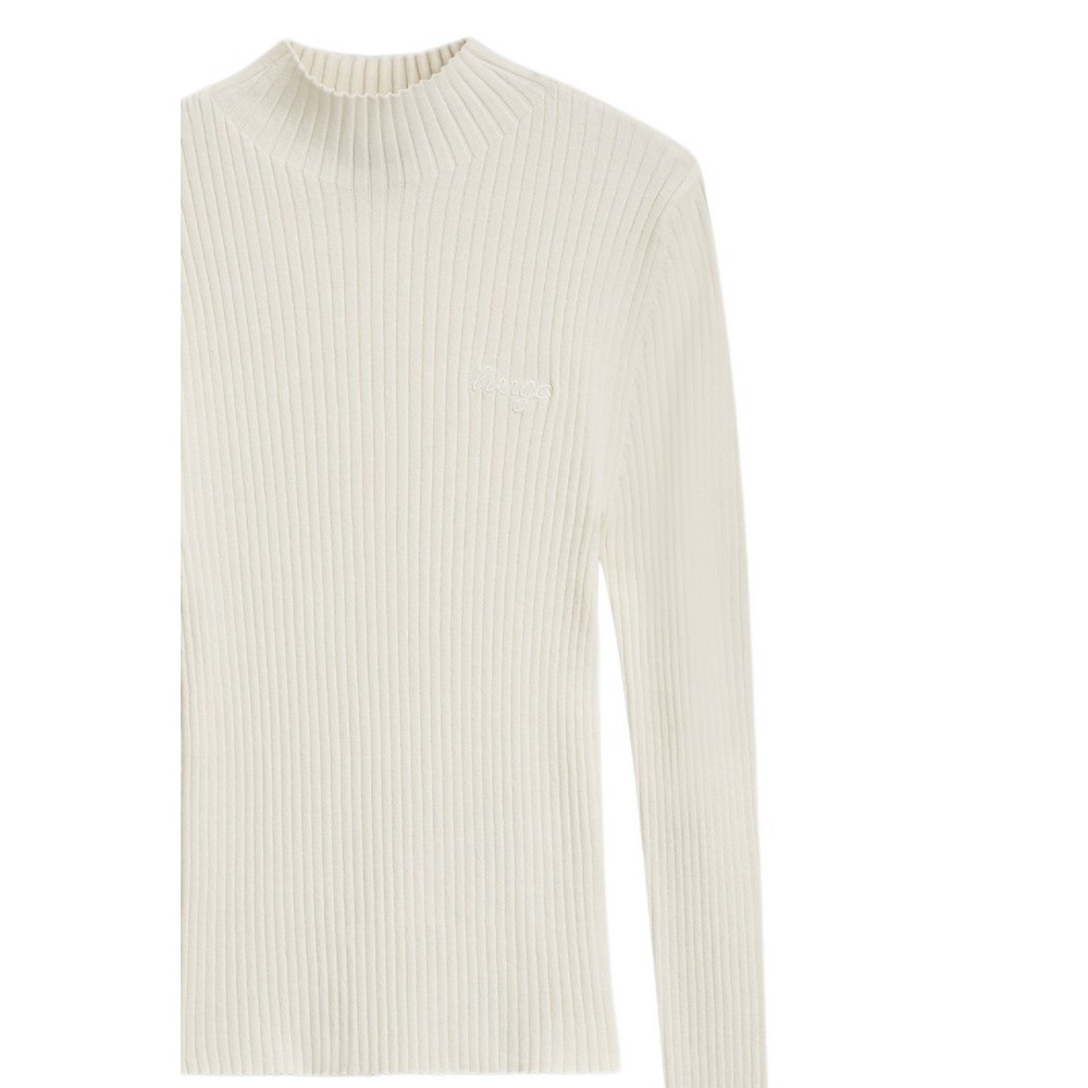 HUGO BOSS SWEATER SARMIA B ΜΠΛΟΥΖΑ ΠΛΕΚΤΗ ΓΥΝΑΙΚΕΙΑ OFF WHITE
