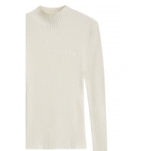 HUGO BOSS SWEATER SARMIA B ΜΠΛΟΥΖΑ ΠΛΕΚΤΗ ΓΥΝΑΙΚΕΙΑ OFF WHITE