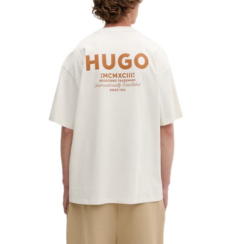 HUGO BOSS NALONO JERSEY T-SHIRT ΜΠΛΟΥΖΑ ΑΝΔΡΙΚΗ OFF WHITE