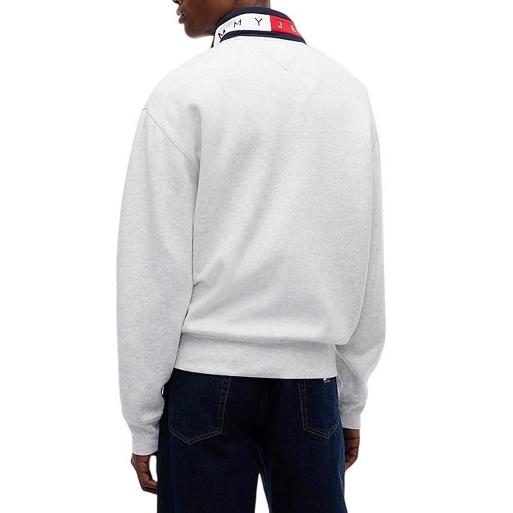 TOMMY JEANS RLX BRANDED COLLAR QZ EXT ΜΠΛΟΥΖΑ ΦΟΥΤΕΡ ΑΝΔΡΙΚΗ GREY