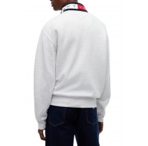 TOMMY JEANS RLX BRANDED COLLAR QZ EXT ΜΠΛΟΥΖΑ ΦΟΥΤΕΡ ΑΝΔΡΙΚΗ GREY