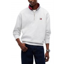 TOMMY JEANS RLX BRANDED COLLAR QZ EXT ΜΠΛΟΥΖΑ ΦΟΥΤΕΡ ΑΝΔΡΙΚΗ GREY
