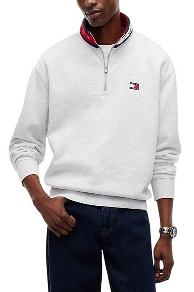 TOMMY JEANS RLX BRANDED COLLAR QZ EXT ΜΠΛΟΥΖΑ ΦΟΥΤΕΡ ΑΝΔΡΙΚΗ GREY