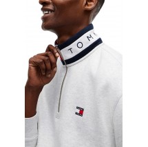 TOMMY JEANS RLX BRANDED COLLAR QZ EXT ΜΠΛΟΥΖΑ ΦΟΥΤΕΡ ΑΝΔΡΙΚΗ GREY