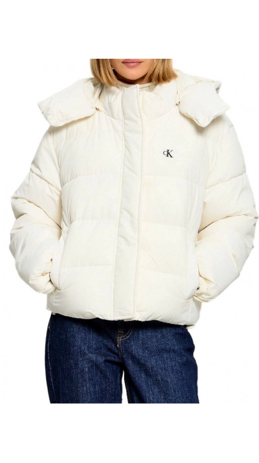 CALVIN KLEIN JEANS MATTE MW SHORT PUFFER ΜΠΟΥΦΑΝ ΓΥΝΑΙΚΕΙΟ OFF WHITE