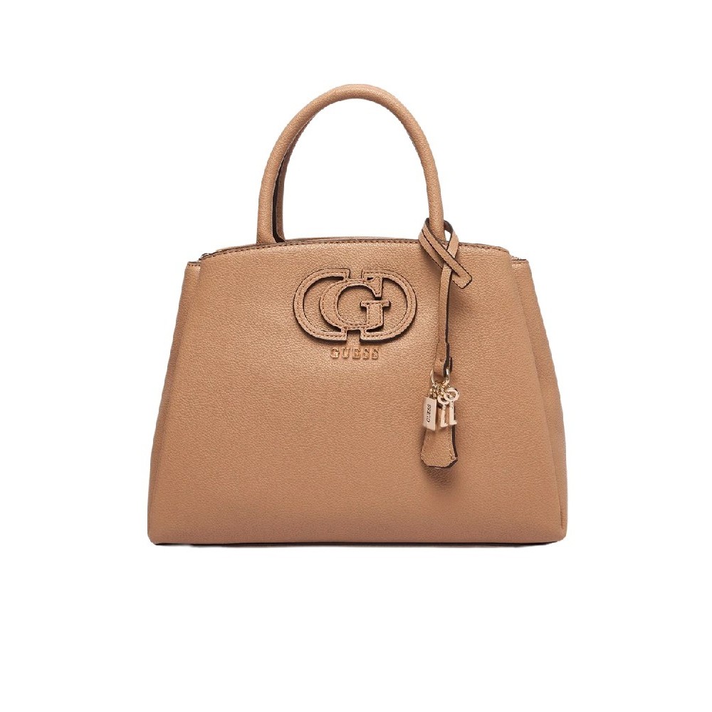 GUESS ISOLA 3 COMP SATCHEL ΤΣΑΝΤΑ ΓΥΝΑΙΚΕΙΑ BEIGE