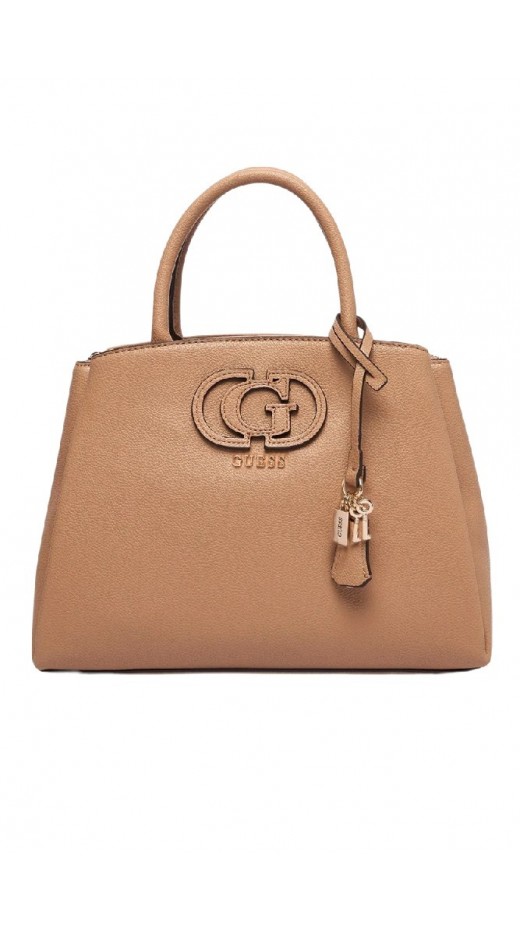 GUESS ISOLA 3 COMP SATCHEL ΤΣΑΝΤΑ ΓΥΝΑΙΚΕΙΑ BEIGE