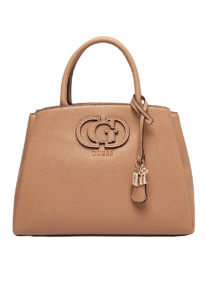 GUESS ISOLA 3 COMP SATCHEL ΤΣΑΝΤΑ ΓΥΝΑΙΚΕΙΑ BEIGE