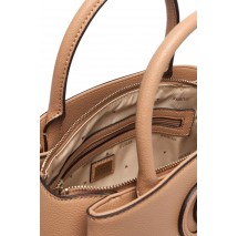 GUESS ISOLA 3 COMP SATCHEL ΤΣΑΝΤΑ ΓΥΝΑΙΚΕΙΑ BEIGE