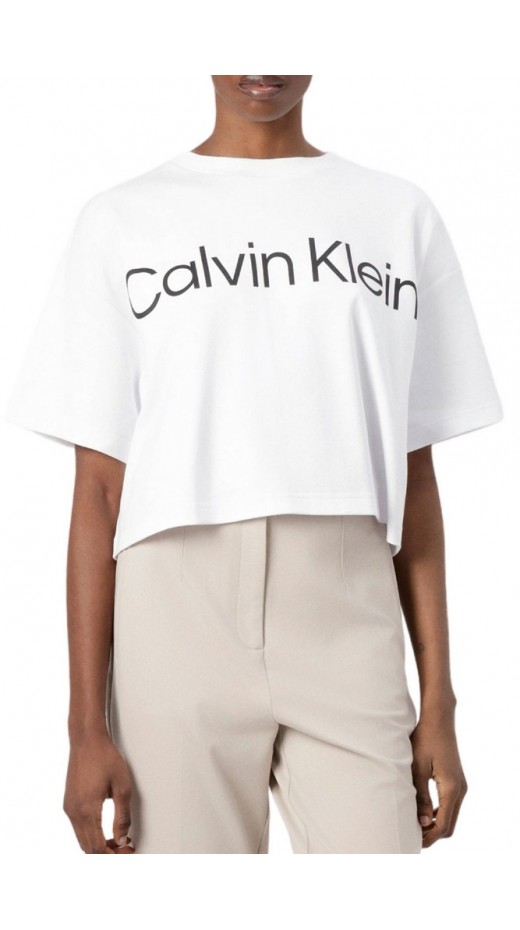 CALVIN KLEIN JEANS A BOXY LOGO GRAPHIC T-SHIRT ΜΠΛΟΥΖΑ ΓΥΝΑΙΚΕΙΑ BRIGHT WHITE