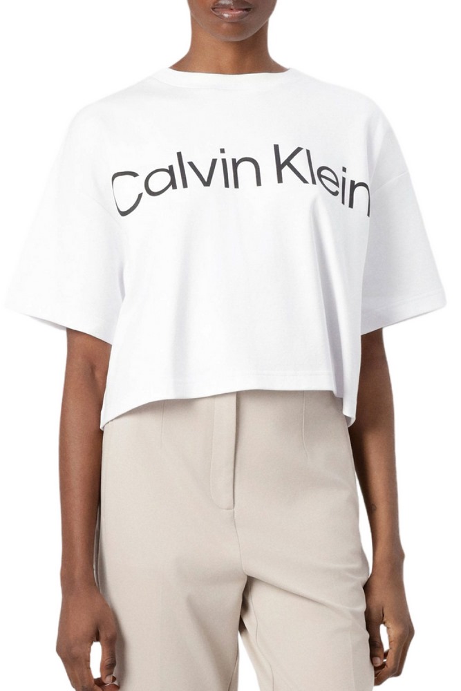 CALVIN KLEIN JEANS A BOXY LOGO GRAPHIC T-SHIRT ΜΠΛΟΥΖΑ ΓΥΝΑΙΚΕΙΑ BRIGHT WHITE