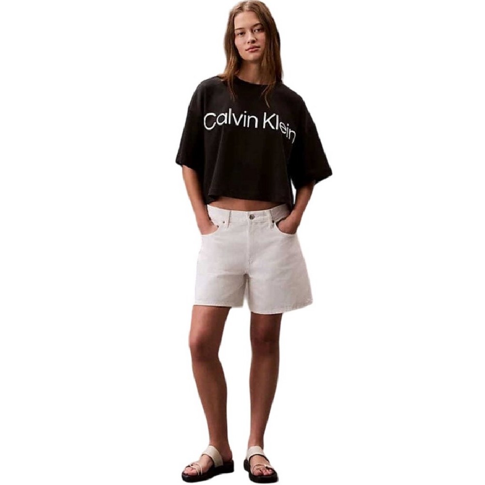 CALVIN KLEIN JEANS A BOXY LOGO GRAPHIC T-SHIRT ΜΠΛΟΥΖΑ ΓΥΝΑΙΚΕΙΑ BLACK