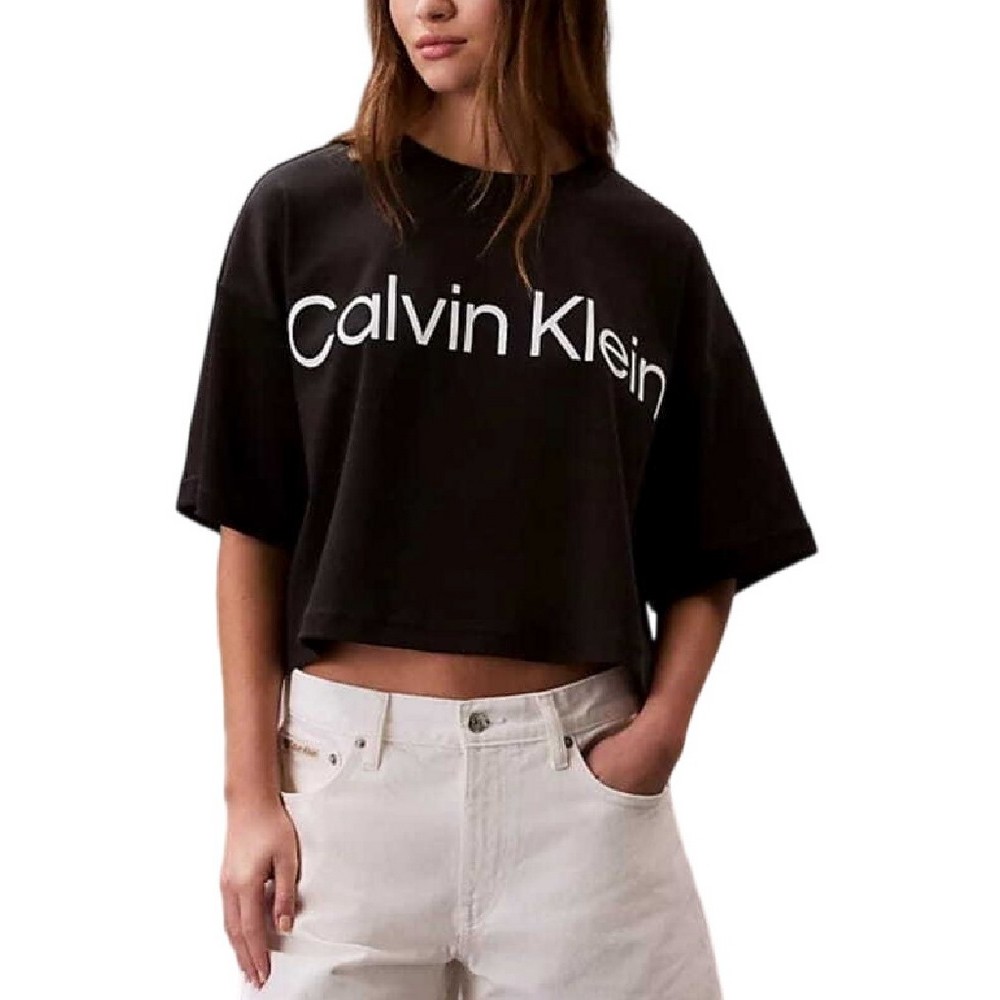 CALVIN KLEIN JEANS A BOXY LOGO GRAPHIC T-SHIRT ΜΠΛΟΥΖΑ ΓΥΝΑΙΚΕΙΑ BLACK