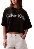 CALVIN KLEIN JEANS A BOXY LOGO GRAPHIC T-SHIRT ΜΠΛΟΥΖΑ ΓΥΝΑΙΚΕΙΑ BLACK