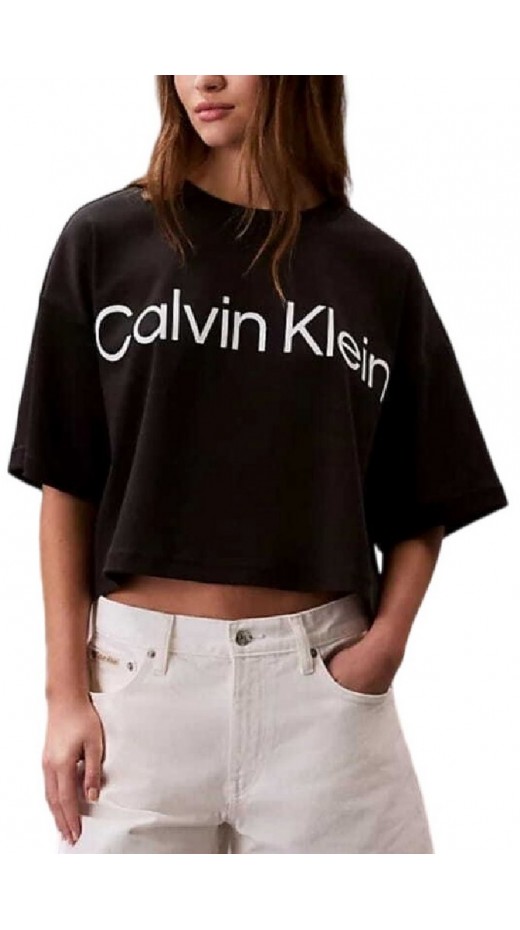 CALVIN KLEIN JEANS A BOXY LOGO GRAPHIC T-SHIRT ΜΠΛΟΥΖΑ ΓΥΝΑΙΚΕΙΑ BLACK