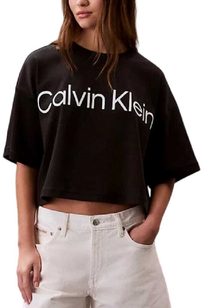 CALVIN KLEIN JEANS A BOXY LOGO GRAPHIC T-SHIRT ΜΠΛΟΥΖΑ ΓΥΝΑΙΚΕΙΑ BLACK