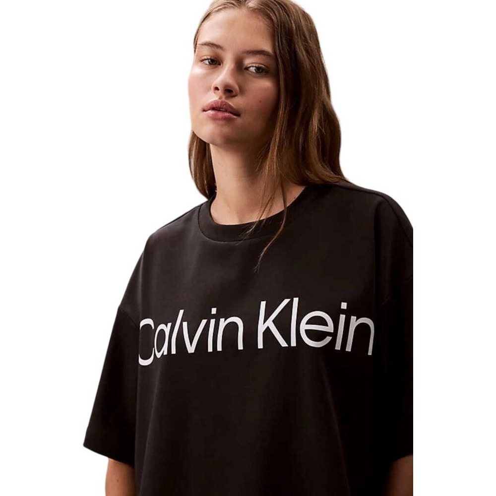 CALVIN KLEIN JEANS A BOXY LOGO GRAPHIC T-SHIRT ΜΠΛΟΥΖΑ ΓΥΝΑΙΚΕΙΑ BLACK