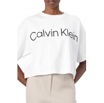 CALVIN KLEIN JEANS A BOXY LOGO GRAPHIC T-SHIRT ΜΠΛΟΥΖΑ ΓΥΝΑΙΚΕΙΑ BRIGHT WHITE