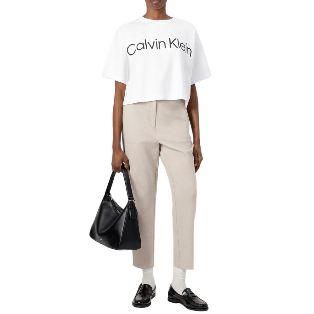 CALVIN KLEIN JEANS A BOXY LOGO GRAPHIC T-SHIRT ΜΠΛΟΥΖΑ ΓΥΝΑΙΚΕΙΑ BRIGHT WHITE