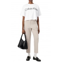 CALVIN KLEIN JEANS A BOXY LOGO GRAPHIC T-SHIRT ΜΠΛΟΥΖΑ ΓΥΝΑΙΚΕΙΑ BRIGHT WHITE