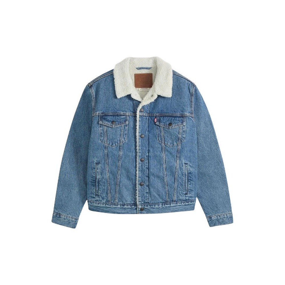 LEVIS TYPE 3 SHERPA TRUCKER WORN IN ΜΠΟΥΦΑΝ ΤΖΙΝ ΑΝΔΡΙΚΟ BLUΕ DENIM