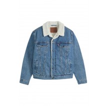 LEVIS TYPE 3 SHERPA TRUCKER WORN IN ΜΠΟΥΦΑΝ ΤΖΙΝ ΑΝΔΡΙΚΟ BLUΕ DENIM