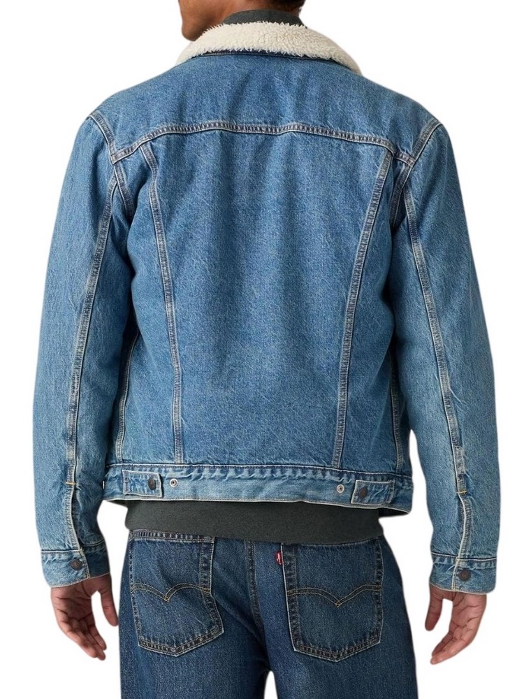 LEVIS TYPE 3 SHERPA TRUCKER WORN IN ΜΠΟΥΦΑΝ ΤΖΙΝ ΑΝΔΡΙΚΟ BLUΕ DENIM