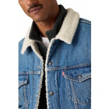 LEVIS TYPE 3 SHERPA TRUCKER WORN IN ΜΠΟΥΦΑΝ ΤΖΙΝ ΑΝΔΡΙΚΟ BLUΕ DENIM