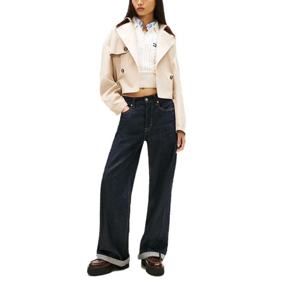 TOMMY JEANS SHORT TRENCH COAT ΜΠΟΥΦΑΝ ΓΥΝΑΙΚΕΙΟ BEIGE