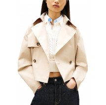 TOMMY JEANS SHORT TRENCH COAT ΜΠΟΥΦΑΝ ΓΥΝΑΙΚΕΙΟ BEIGE