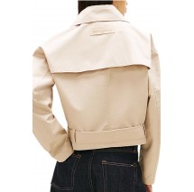 TOMMY JEANS SHORT TRENCH COAT ΜΠΟΥΦΑΝ ΓΥΝΑΙΚΕΙΟ BEIGE
