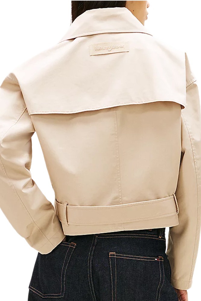 TOMMY JEANS SHORT TRENCH COAT ΜΠΟΥΦΑΝ ΓΥΝΑΙΚΕΙΟ BEIGE