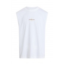 CALVIN KLEIN JEANS MONOLOGO SLEEVELESS TEE T-SHIRT ΜΠΛΟΥΖΑ ΑΝΔΡΙΚΗ BRIGHT WHITE
