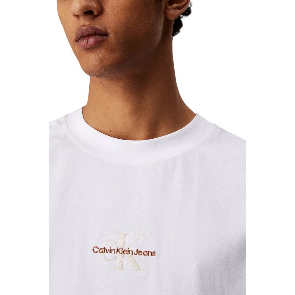 CALVIN KLEIN JEANS MONOLOGO SLEEVELESS TEE T-SHIRT ΜΠΛΟΥΖΑ ΑΝΔΡΙΚΗ BRIGHT WHITE