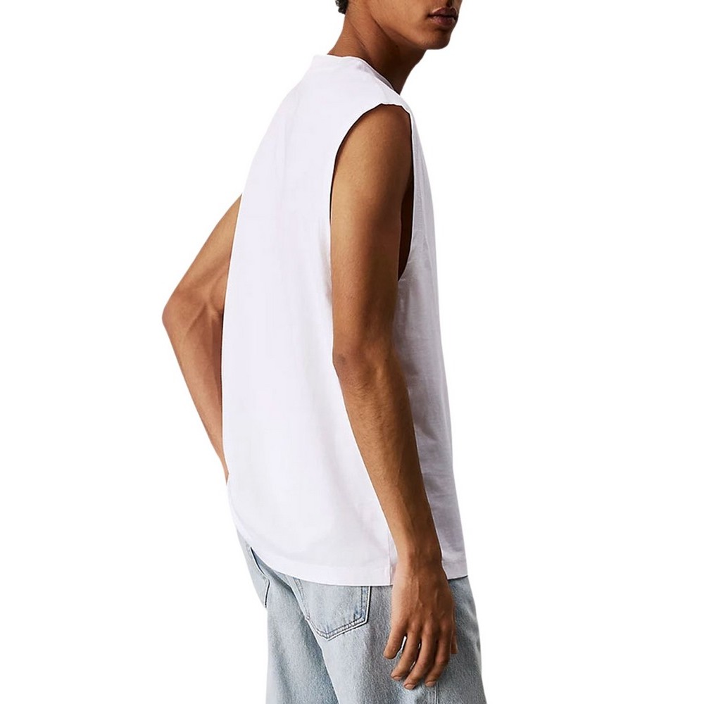 CALVIN KLEIN JEANS MONOLOGO SLEEVELESS TEE T-SHIRT ΜΠΛΟΥΖΑ ΑΝΔΡΙΚΗ BRIGHT WHITE