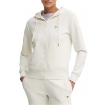 GUESS OLYMPE FULL ZIP HOODIE ΖΑΚΕΤΑ ΦΟΥΤΕΡ ΓΥΝΑΙΚΕΙΑ OFF WHITE