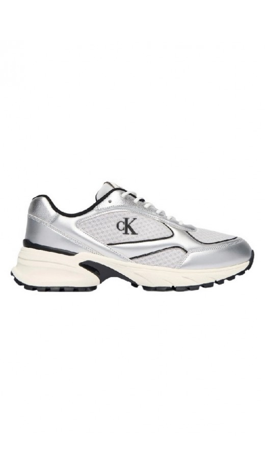 CALVIN KLEIN HIKE RUNNER LACEUP MESH MIX MET ΠΑΠΟΥΤΣΙ ΑΝΔΡΙΚΟ SILVER
