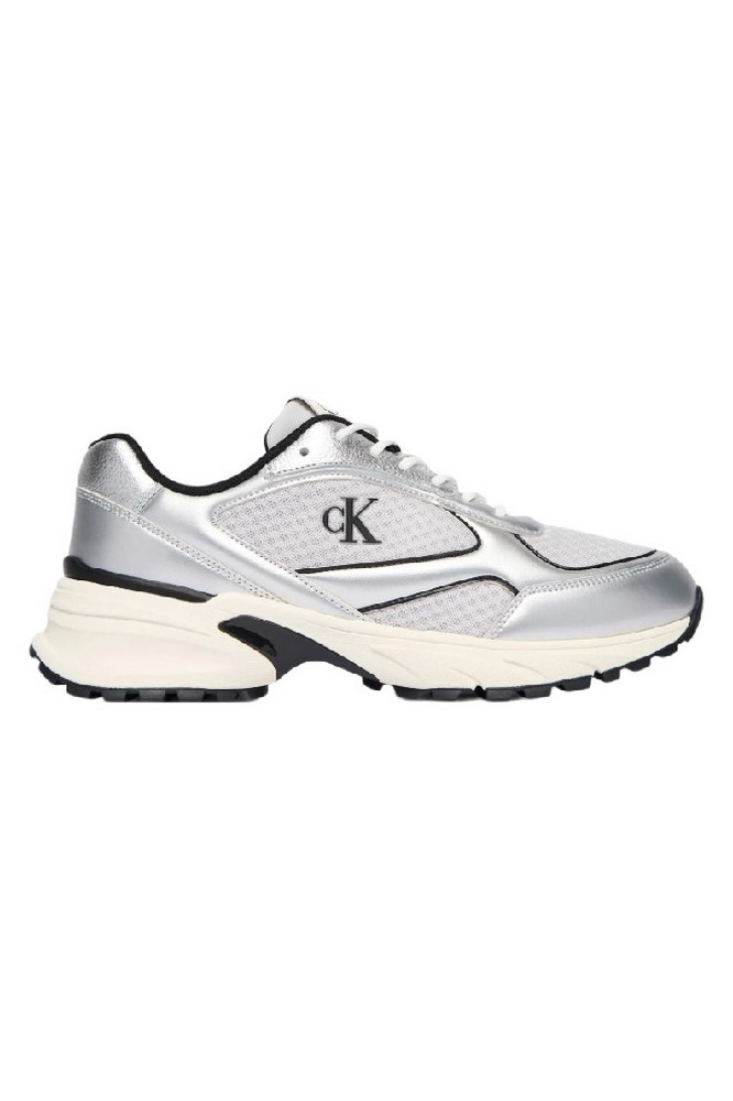 CALVIN KLEIN HIKE RUNNER LACEUP MESH MIX MET ΠΑΠΟΥΤΣΙ ΑΝΔΡΙΚΟ SILVER